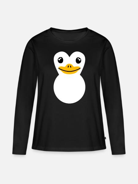 Pinguin Kostüm - Frauen Premium Bio Langarmshirt - Schwarz