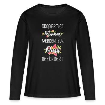 Grand-mère mère grand-mère - T-shirt manches longues Premium bio Femme - noir - Devant - Julia (174cm)