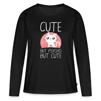 Cute But Psycho But Cute - Women's Premium Organic Long Sleeve Shirt - black - Front - Julia (174cm)