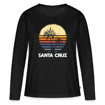 Santa Cruz en Californie - T-shirt manches longues Premium bio Femme - noir - Devant - Julia (174cm)