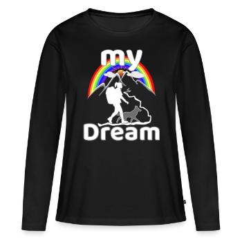 the dream dog with wife hiking - Women's Premium Organic Long Sleeve Shirt - black - Front - Julia (174cm)
