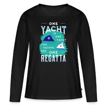 yacht voilier voilier régate skipper bateau - T-shirt manches longues Premium bio Femme - noir - Devant - Julia (174cm)