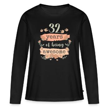 32 années d’anniversaire de cadeau en disant drôle - T-shirt manches longues Premium bio Femme - noir - Devant - Julia (174cm)