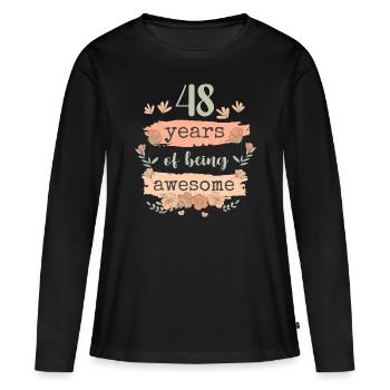 48 années d’anniversaire de cadeau en disant drôle - T-shirt manches longues Premium bio Femme - noir - Devant - Julia (174cm)