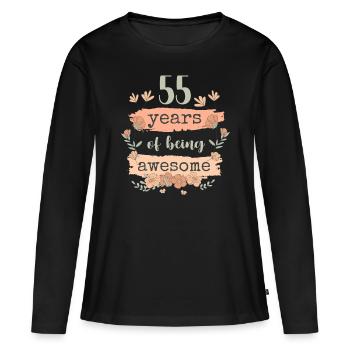 55 années d’anniversaire de cadeau en disant drôle - T-shirt manches longues Premium bio Femme - noir - Devant - Julia (174cm)
