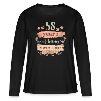 58 années d’anniversaire de cadeau en disant drôle - T-shirt manches longues Premium bio Femme - noir - Devant - Julia (174cm)