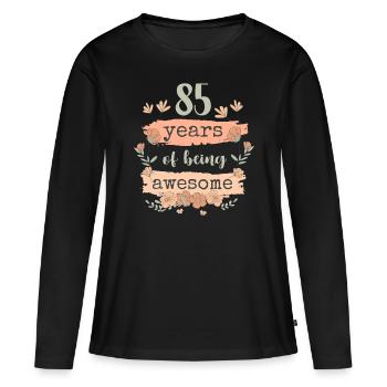 85 années d’anniversaire de cadeau en disant drôle - T-shirt manches longues Premium bio Femme - noir - Devant - Julia (174cm)