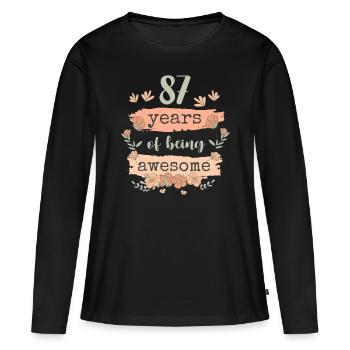87 années d’anniversaire de cadeau en disant drôle - T-shirt manches longues Premium bio Femme - noir - Devant - Julia (174cm)