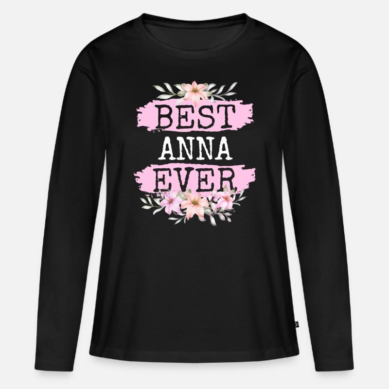 Anna Gift Name Birthday - Women's Premium Organic Long Sleeve Shirt - black