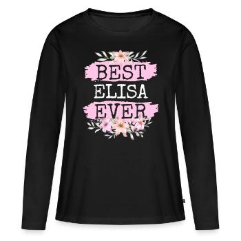 Elisa Gift Name Birthday - Women's Premium Organic Long Sleeve Shirt - black - Front - Julia (174cm)