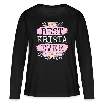Krista Geschenk Name Geburtstag - Frauen Premium Bio Langarmshirt - Schwarz - Vorne - Julia (174cm)