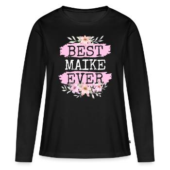 Maike Geschenk Name Geburtstag - Frauen Premium Bio Langarmshirt - Schwarz - Vorne - Julia (174cm)