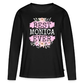 Monica Gift Name Birthday - Women's Premium Organic Long Sleeve Shirt - black - Front - Julia (174cm)