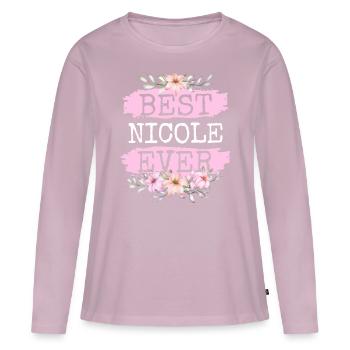 Nicole Geschenk Name Geburtstag - Frauen Premium Bio Langarmshirt - Altrosa - Vorne - Julia (174cm)