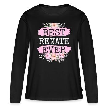 Renate Geschenk Name Geburtstag - Frauen Premium Bio Langarmshirt - Schwarz - Vorne - Julia (174cm)
