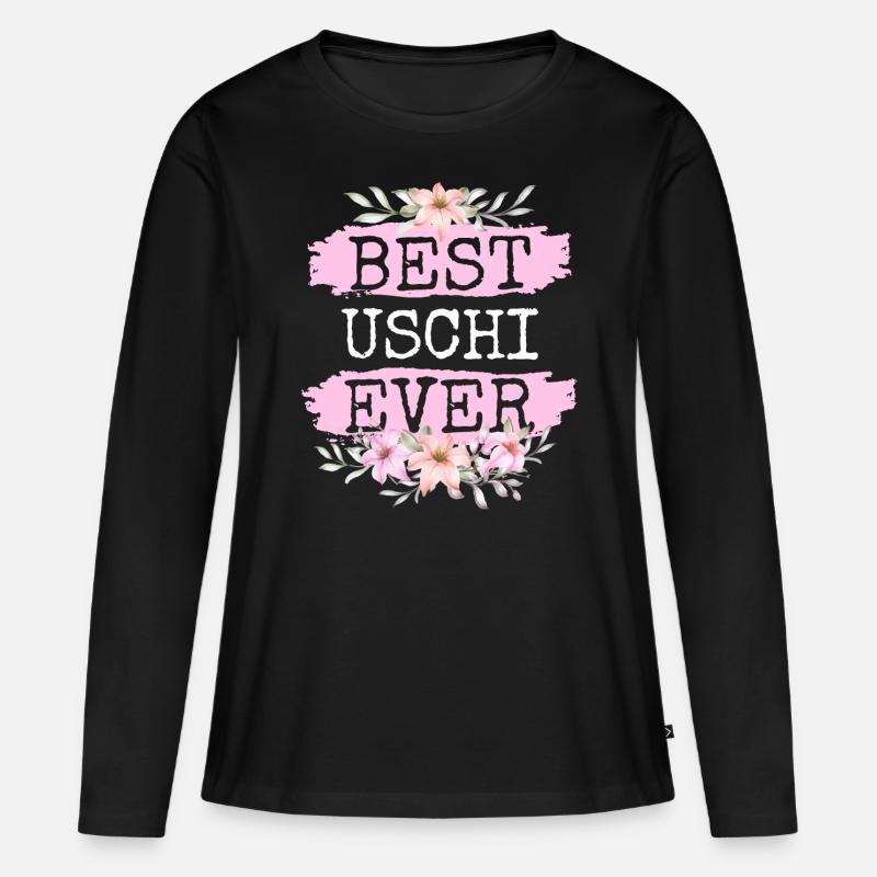 Uschi Geschenk Name Geburtstag - Frauen Premium Bio Langarmshirt - Schwarz