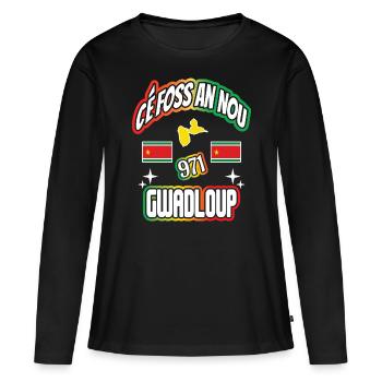 Geschenk Cé Foss An Nou 971 Gwadloup Guadeloupe - Frauen Premium Bio Langarmshirt - Schwarz - Vorne - Julia (174cm)