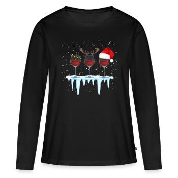 Vin chaud de Noël - T-shirt manches longues Premium bio Femme - noir - Devant - Julia (174cm)