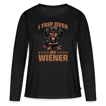 Dachshund Doxie Wiener Dog Breed - Frauen Premium Bio Langarmshirt - Schwarz - Vorne - Julia (174cm)