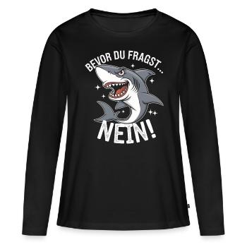 Requin Requin Requins Requin - T-shirt manches longues Premium bio Femme - noir - Devant - Julia (174cm)