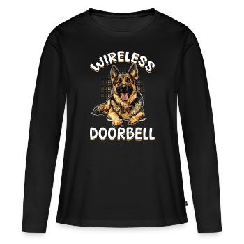 German Shepherd Dog Breed Wireless Doorbell - Frauen Premium Bio Langarmshirt - Schwarz - Vorne - Julia (174cm)