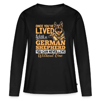 German Shepherd Dog Breed - Women's Premium Organic Long Sleeve Shirt - black - Front - Julia (174cm)