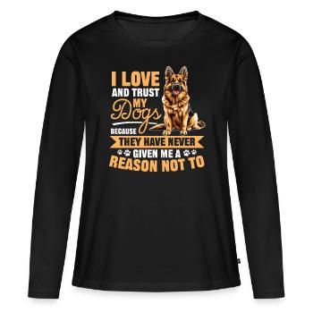 German Shepherd Lover Dog Owner - Women's Premium Organic Long Sleeve Shirt - black - Front - Julia (174cm)