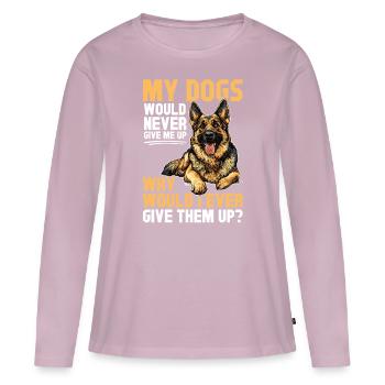 German Shepherd Lover Dog Owner - Women's Premium Organic Long Sleeve Shirt - dusky pink - Front - Julia (174cm)