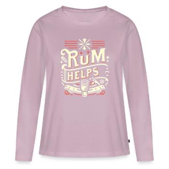 Rum Helps 11 - Frauen Premium Bio Langarmshirt - Altrosa - Vorne - Julia (174cm)