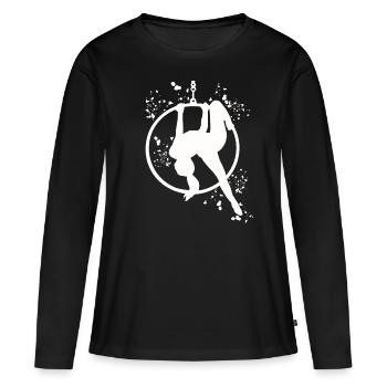 Anneau aérien Aerialist Anneau d’air Lyra - T-shirt manches longues Premium bio Femme - noir - Devant - Julia (174cm)
