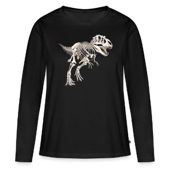 Drôle T-Rex Tyrannosaurus Rex Dinosaure Squelette - T-shirt manches longues Premium bio Femme - noir - Devant - Julia (174cm)