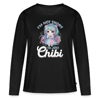 Anime Chibi Kawaii - T-shirt manches longues Premium bio Femme - noir - Devant - Julia (174cm)