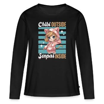 Anime Chibi Kawaii - Frauen Premium Bio Langarmshirt - Schwarz - Vorne - Julia (174cm)