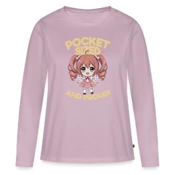 Anime Chibi Kawaii - T-shirt manches longues Premium bio Femme - rose poudré - Devant - Julia (174cm)
