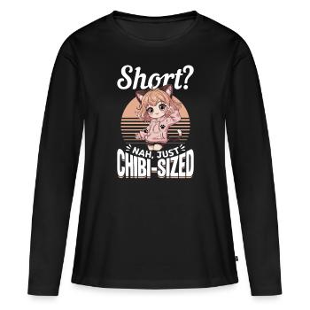 Anime Chibi Kawaii - T-shirt manches longues Premium bio Femme - noir - Devant - Julia (174cm)