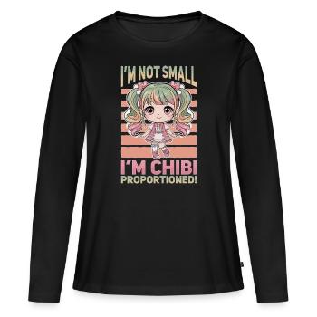 Anime Chibi Kawaii - T-shirt manches longues Premium bio Femme - noir - Devant - Julia (174cm)