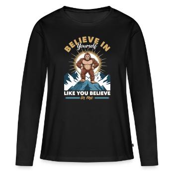Bigfoot Sasquatch - T-shirt manches longues Premium bio Femme - noir - Devant - Julia (174cm)