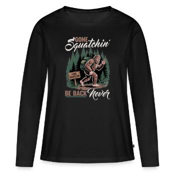 Bigfoot Sasquatch - T-shirt manches longues Premium bio Femme - noir - Devant - Julia (174cm)