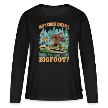Bigfoot Sasquatch - T-shirt manches longues Premium bio Femme - noir - Devant - Julia (174cm)