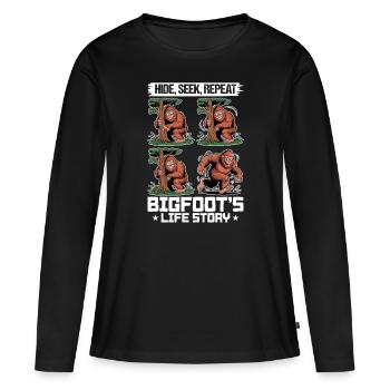 Bigfoot Sasquatch - T-shirt manches longues Premium bio Femme - noir - Devant - Julia (174cm)