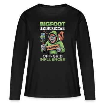 Bigfoot Sasquatch - T-shirt manches longues Premium bio Femme - noir - Devant - Julia (174cm)