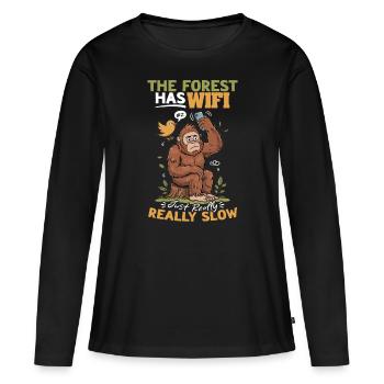 Bigfoot Sasquatch - T-shirt manches longues Premium bio Femme - noir - Devant - Julia (174cm)