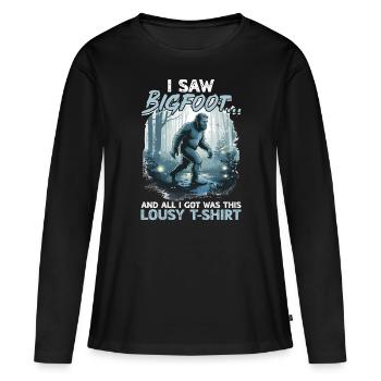 Bigfoot Sasquatch - T-shirt manches longues Premium bio Femme - noir - Devant - Julia (174cm)