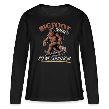 Bigfoot Sasquatch - T-shirt manches longues Premium bio Femme - noir - Devant - Julia (174cm)