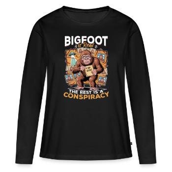 Bigfoot Sasquatch - T-shirt manches longues Premium bio Femme - noir - Devant - Julia (174cm)