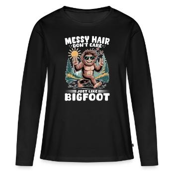 Bigfoot Sasquatch - T-shirt manches longues Premium bio Femme - noir - Devant - Julia (174cm)
