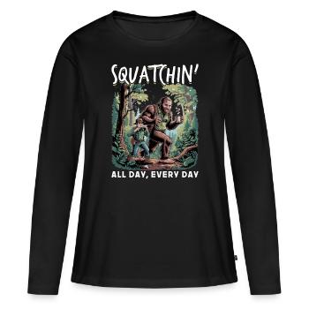 Bigfoot Sasquatch - T-shirt manches longues Premium bio Femme - noir - Devant - Julia (174cm)