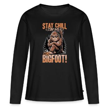 Bigfoot Sasquatch - T-shirt manches longues Premium bio Femme - noir - Devant - Julia (174cm)