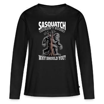 Bigfoot Sasquatch - T-shirt manches longues Premium bio Femme - noir - Devant - Julia (174cm)