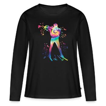 Biathlète Biathlon combiné nordique - T-shirt manches longues Premium bio Femme - noir - Devant - Julia (174cm)